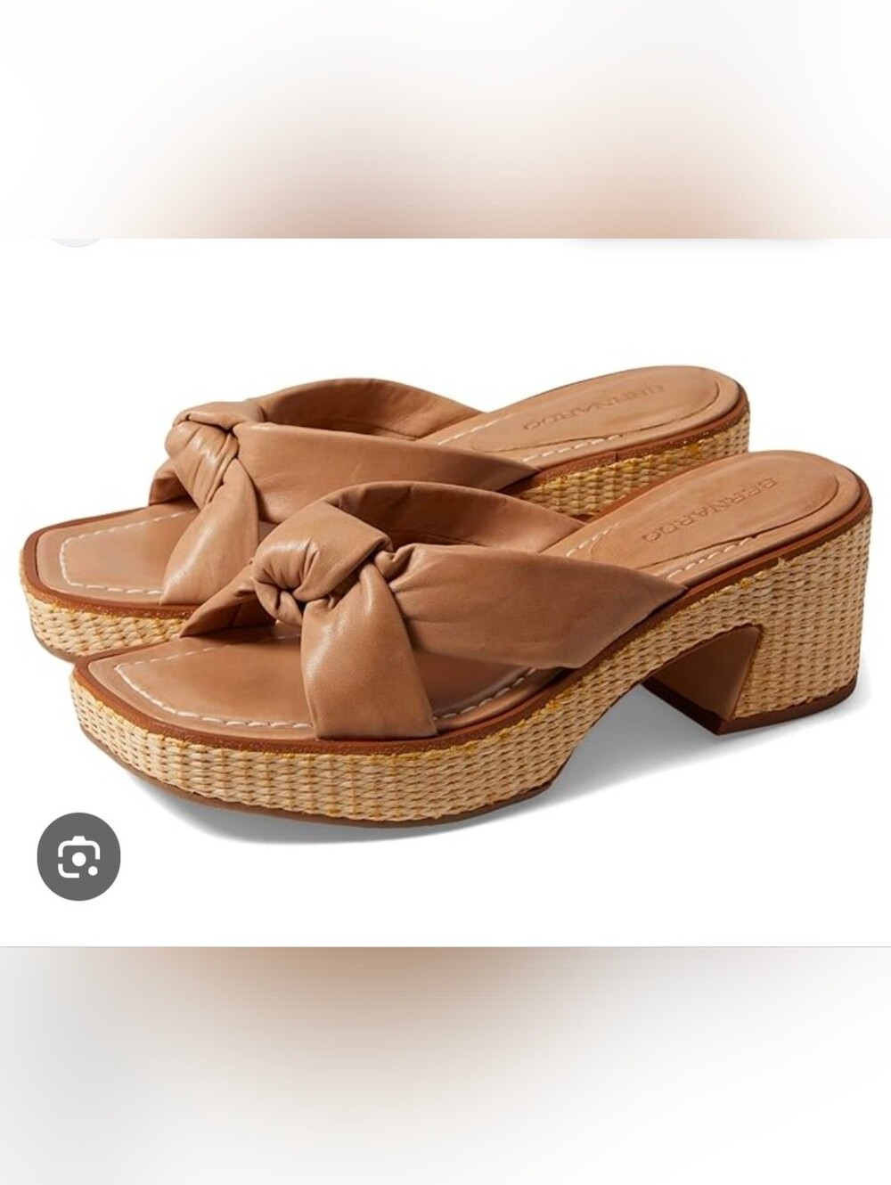 Bernardo Tan Knotted Slide Wedge Sandals